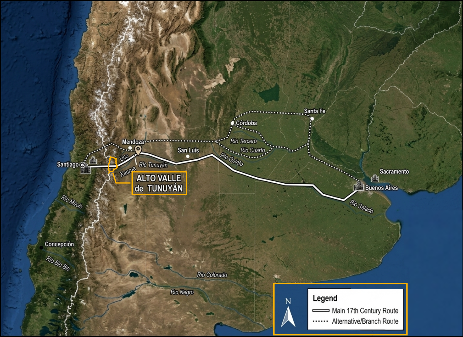 Rutas de tráfico colonial del siglo XVII